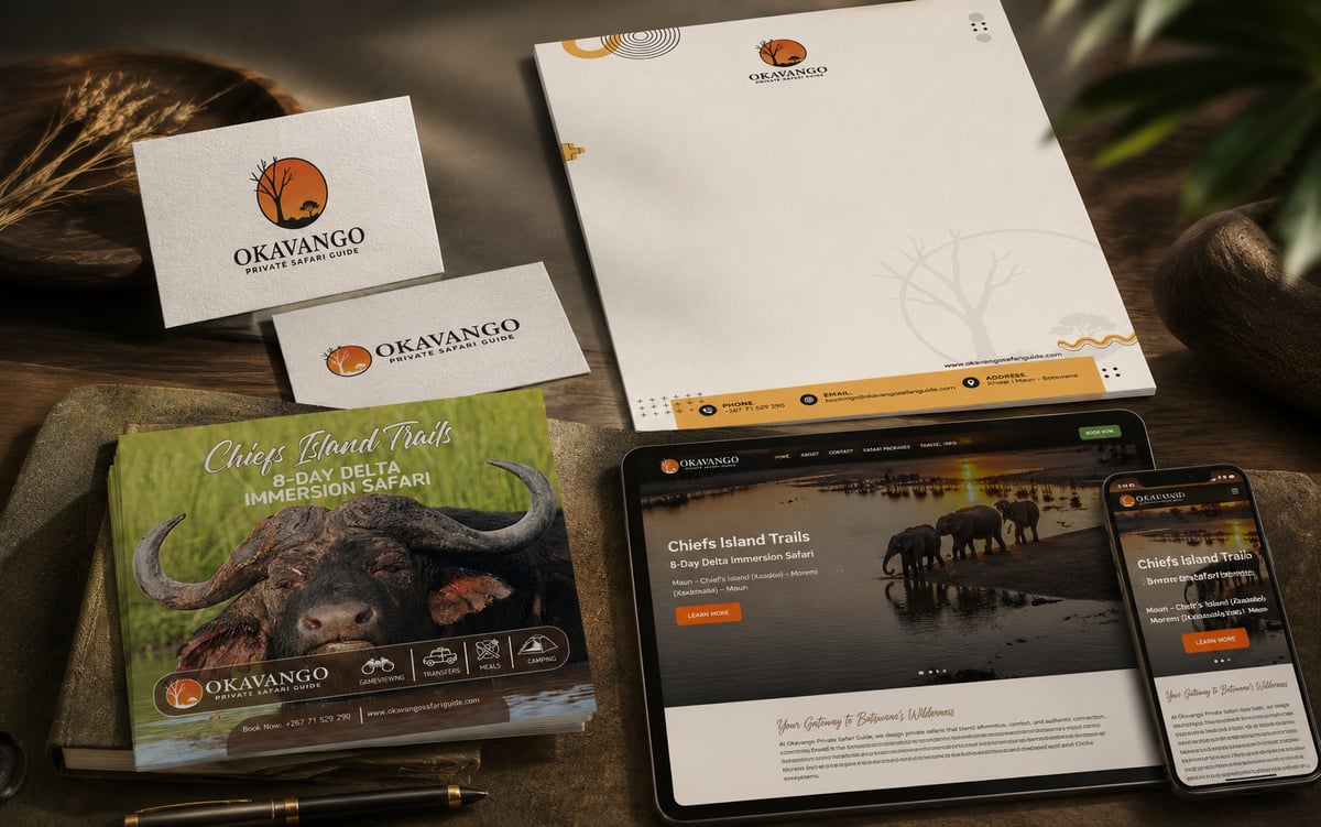 Okavango Private Safari Guide — Website Design — view 1